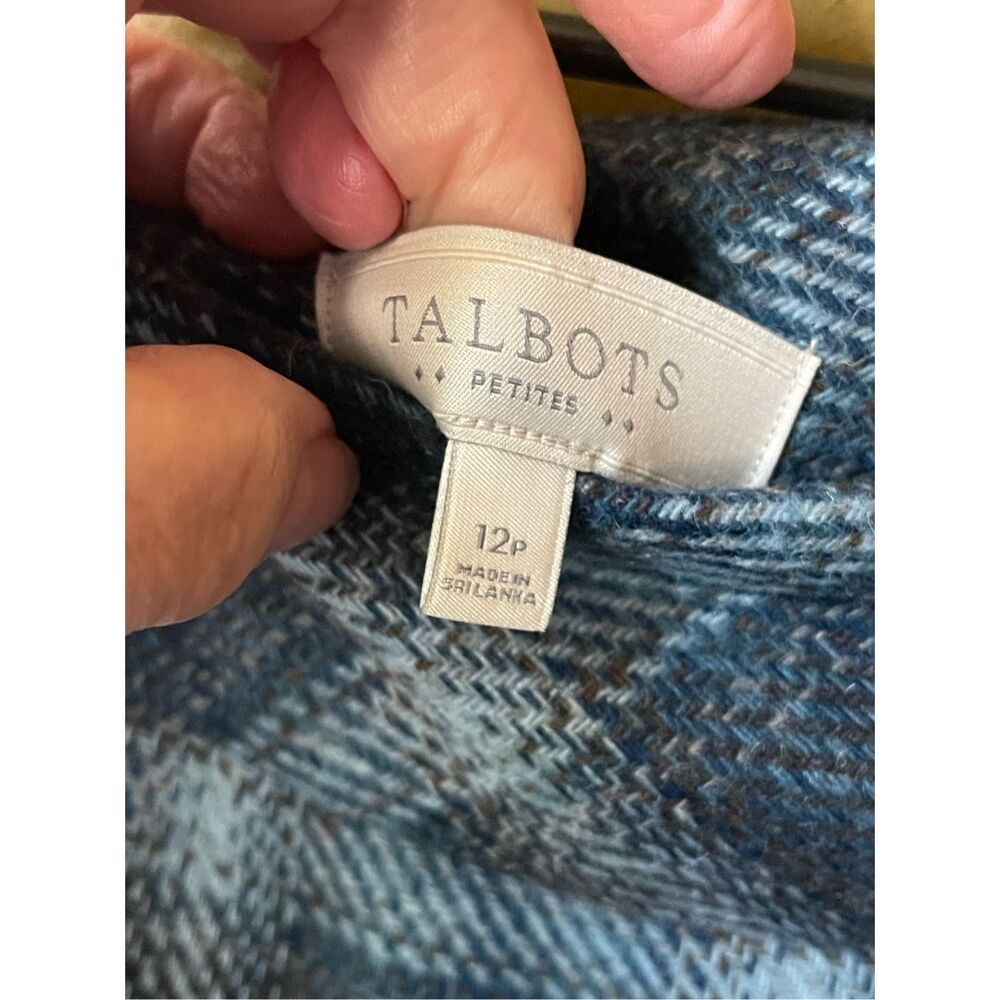 Talbots size 12P plaid wool blend lined skirt. - Picture 3 of 6
